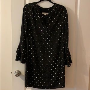 Loft polka dot bell sleeve dress